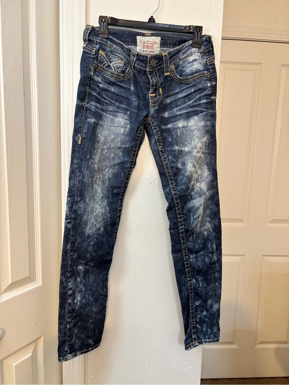 Big Star Women's Skinny Jeans in Acid Wash Blue